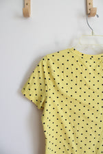 Tommy Hilfiger Yellow Navy Polka Dot Cotton Shirt | M