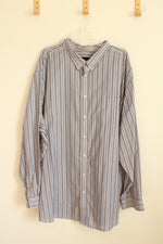 KS Signature Blue White and Maroon Striped LS Button-down Shirt | 22-T