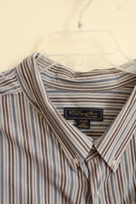 KS Signature Blue White and Maroon Striped LS Button-down Shirt | 22-T