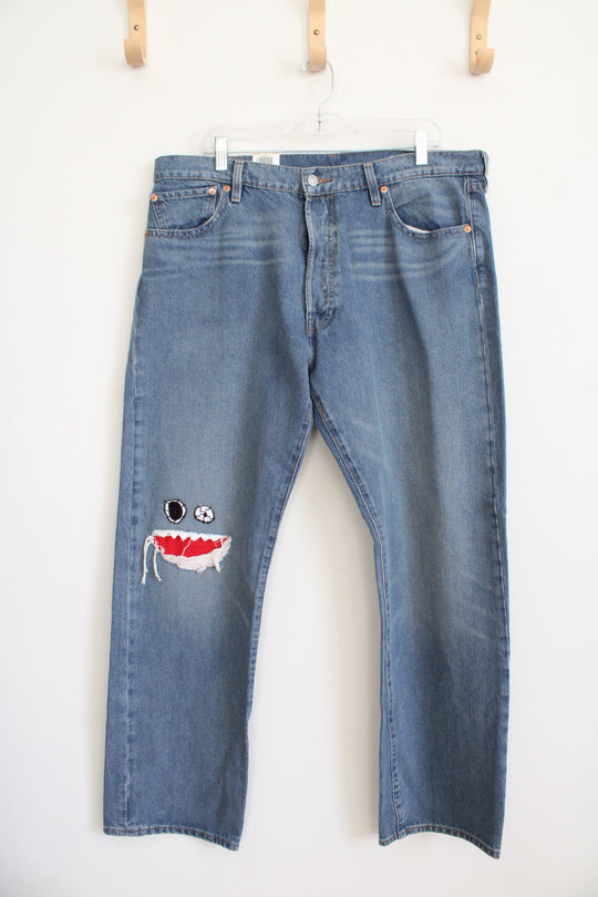 NEW Levi's 501 Original Straight Leg Shark Patch Jeans | 38X32