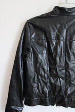 Wrapper Black Faux Leather Jacket | XS
