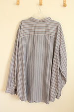 KS Signature Blue White and Maroon Striped LS Button-down Shirt | 22-T