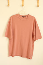 Nova Man Light Coral Oversized Fit with Raw Hems SS Shirt  | S