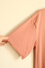 Nova Man Light Coral Oversized Fit with Raw Hems SS Shirt  | S