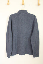Chaps Blue Textured Quarter zip Pullover | XXL