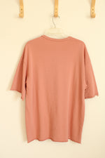 Nova Man Light Coral Oversized Fit with Raw Hems SS Shirt  | S