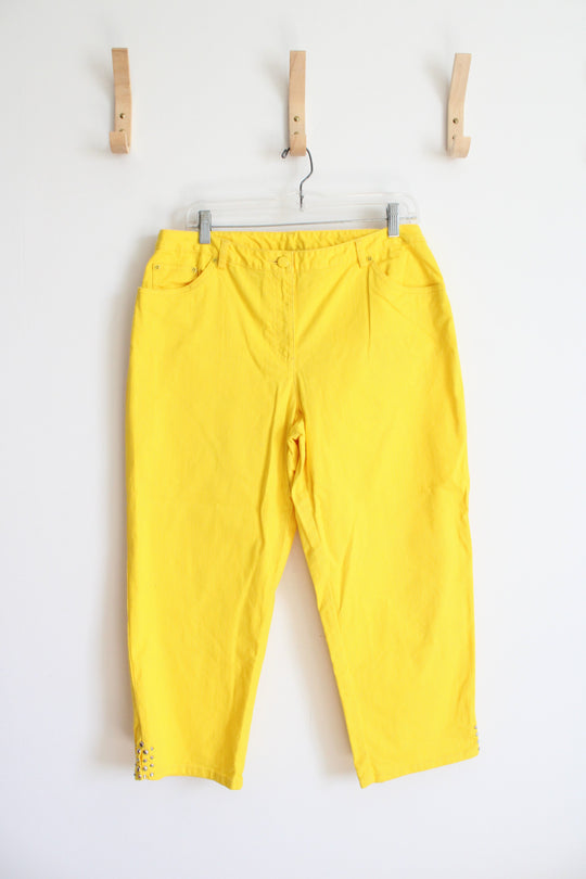 Lark Lane Yellow Capri Jeans | 12