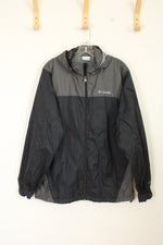 Columbia Black and Gray Zip Windbreaker Jacket | M