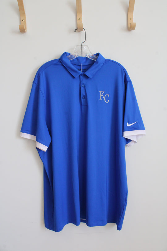 NEW Nike Golf Standard Fit Blue KC Polo Shirt | XL