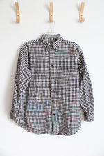 British Khaki By Robert Lighton Black & White Plaid Button Down Shirt | M