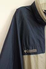Columbia Tan and Navy blue Zip Windbreaker Jacket | XL
