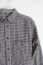British Khaki By Robert Lighton Black & White Plaid Button Down Shirt | M