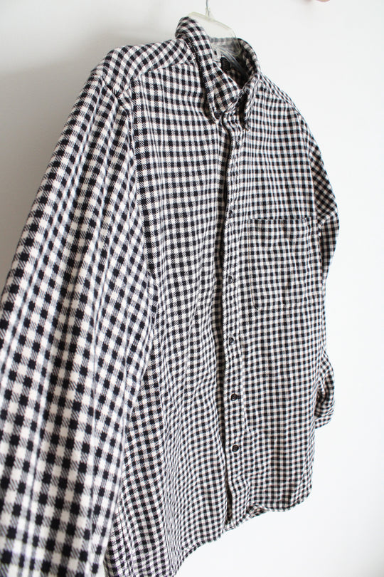 British Khaki By Robert Lighton Black & White Plaid Button Down Shirt | M