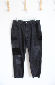 Ralph Lauren Embroidered & Beaded Patched Black Jeans | 10