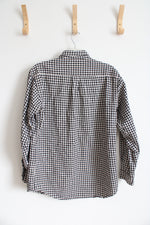 British Khaki By Robert Lighton Black & White Plaid Button Down Shirt | M