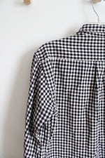 British Khaki By Robert Lighton Black & White Plaid Button Down Shirt | M
