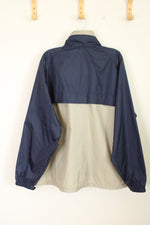 Columbia Tan and Navy blue Zip Windbreaker Jacket | XL