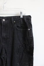 Ralph Lauren Embroidered & Beaded Patched Black Jeans | 10