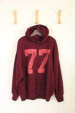 American Eagle Burgundy Hooded Sweatshirt | L