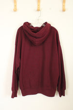 American Eagle Burgundy Hooded Sweatshirt | L