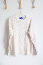 NEW Elfric Eden Cream Cable Knit Sweater | M