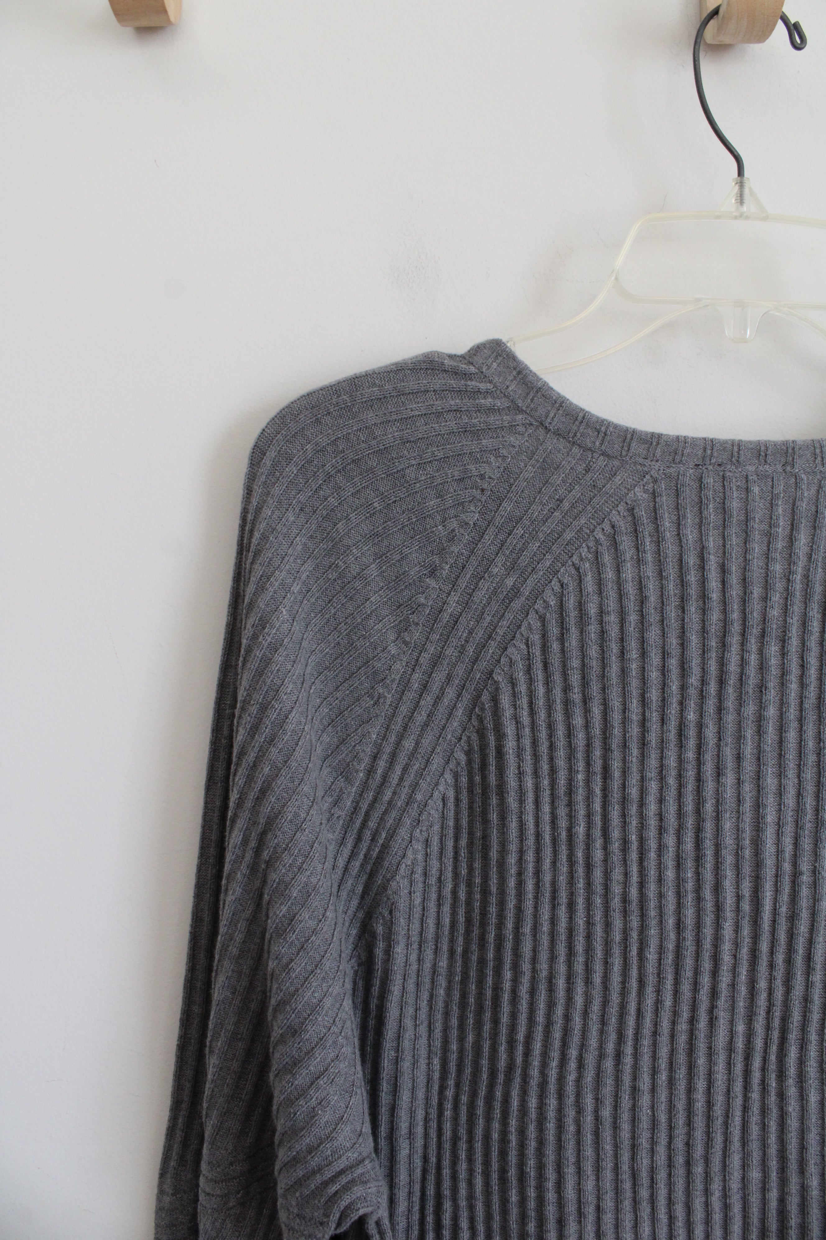 Armani Exchange Gray Ribbed 1/4 Button Long Sleeved Shirt | XXL