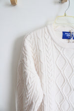 NEW Elfric Eden Cream Cable Knit Sweater | M