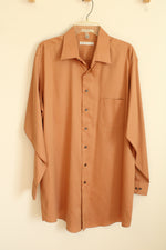Geoffrey Beene Metallic Brown LS Button-down Shirt | XL