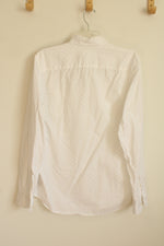 Gap White with Black Dots Cotton LS Button-down Shirt | M