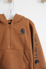 Carhartt Brown 1/2 Zip Hooded Jacket | 4T