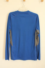 Nike Dry Fit Royal Blue and Gray LS Athletic Shirt  | S