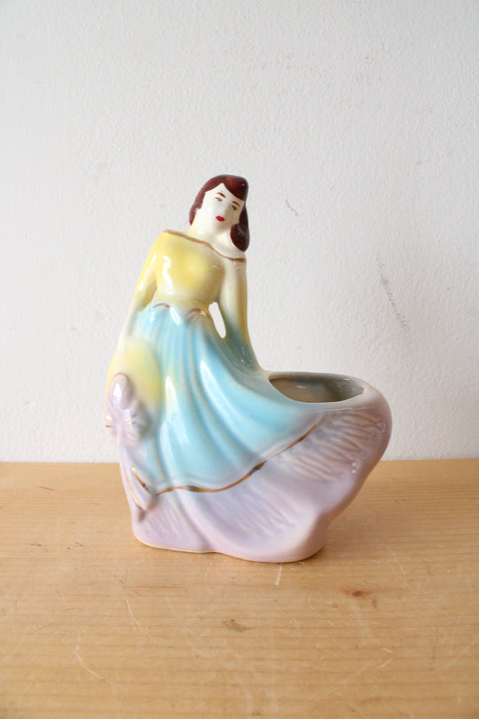 Vintage Lady Porcelain Planter