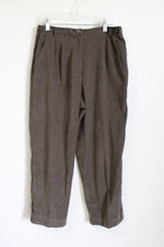 Coldwater Creek Olive Green Sueded Trouser Pant | 10 Petite