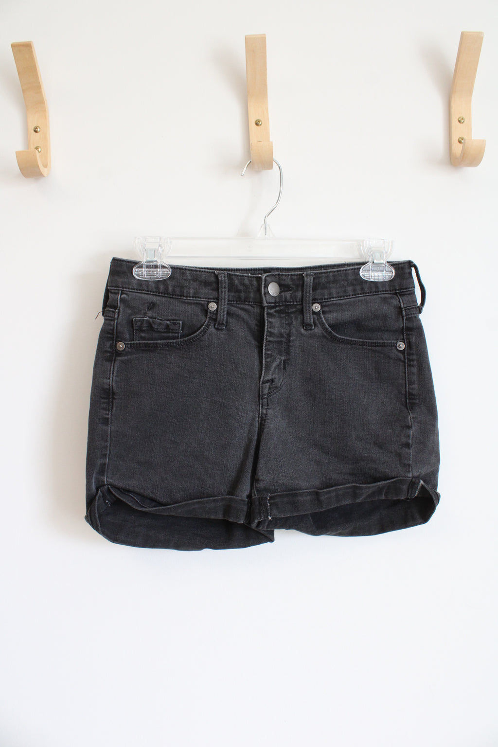 Mossimo High Rise Midi Black Denim Shorts | 2