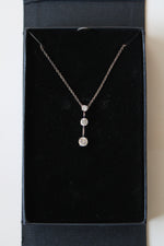 Triple Drop Stone Sterling Silver Necklace