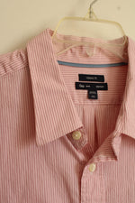 Gap Pink Pinstripe Cotton LS Button-down Shirt | XXL