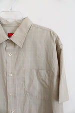 Izod Tan Windowpane Button Down Shirt | XL