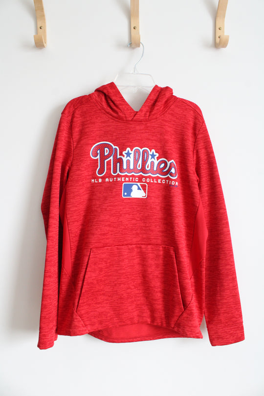 MLB Red Heathered Phillies Hoodie | Youth XL (18/20)