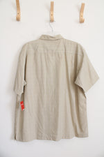 Izod Tan Windowpane Button Down Shirt | XL