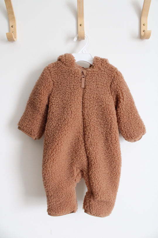 NEW Wonder Nation Brown Fuzzy Pram Suit | 3-6 MO