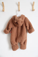 NEW Wonder Nation Brown Fuzzy Pram Suit | 3-6 MO