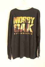 Mossy Oak Cotton Black and Camo LS Get Obsessed Shirt | XL