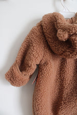 NEW Wonder Nation Brown Fuzzy Pram Suit | 3-6 MO