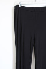 Anne Klein Black Straight Fit High Rise Pant | L