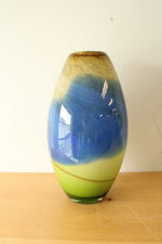 Blue & Green Blown Glass Vase