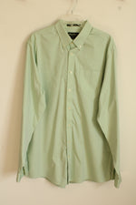 Eddie Bauer Cotton Mint Green LS Button-down Shirt  | L-T