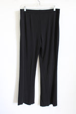 Anne Klein Black Straight Fit High Rise Pant | L