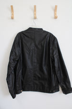 Black Faux Leather Jacket | XL
