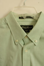 Eddie Bauer Cotton Mint Green LS Button-down Shirt  | L-T
