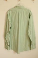Eddie Bauer Cotton Mint Green LS Button-down Shirt  | L-T